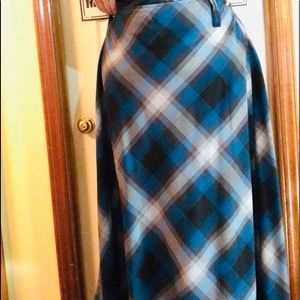 Blue and Grey Plaid Maxi Skirt size 18-20